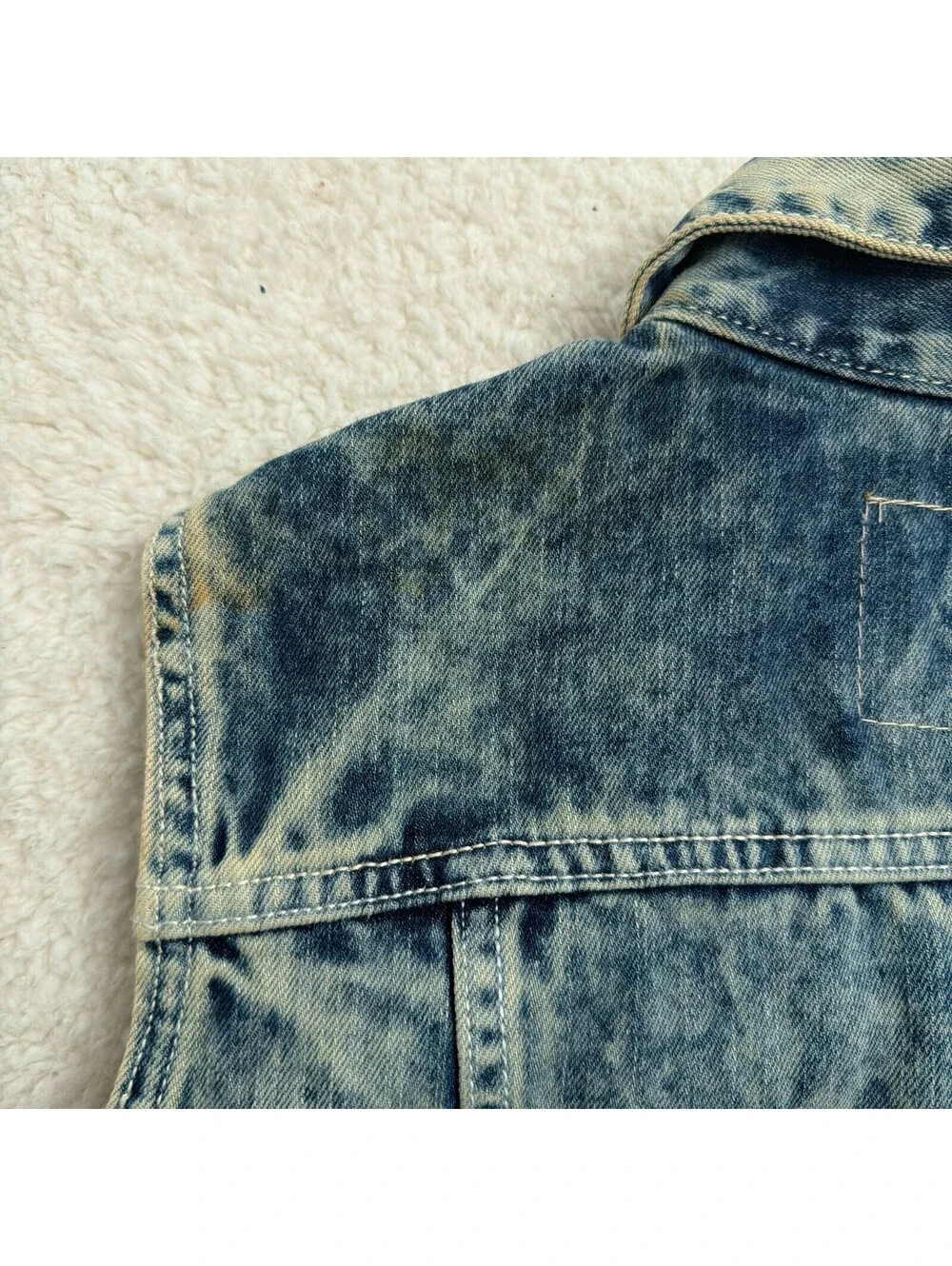 Levi's Kids Denim Vest Acid Wash Size M 10-12 Years Trucker Sleeveless Jacket